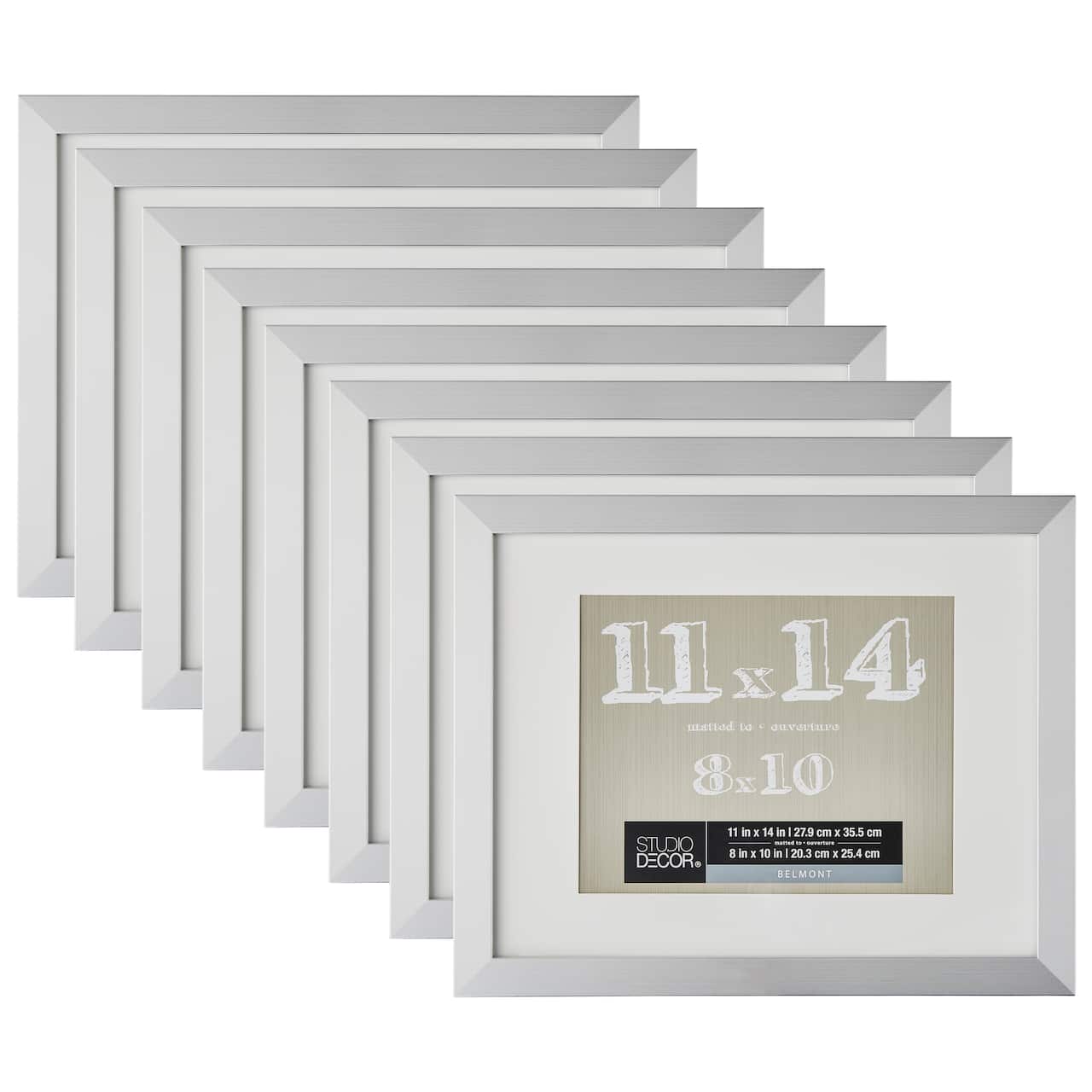 8 Pack: Silver Frame with Mat, Belmont by Studio Décor®